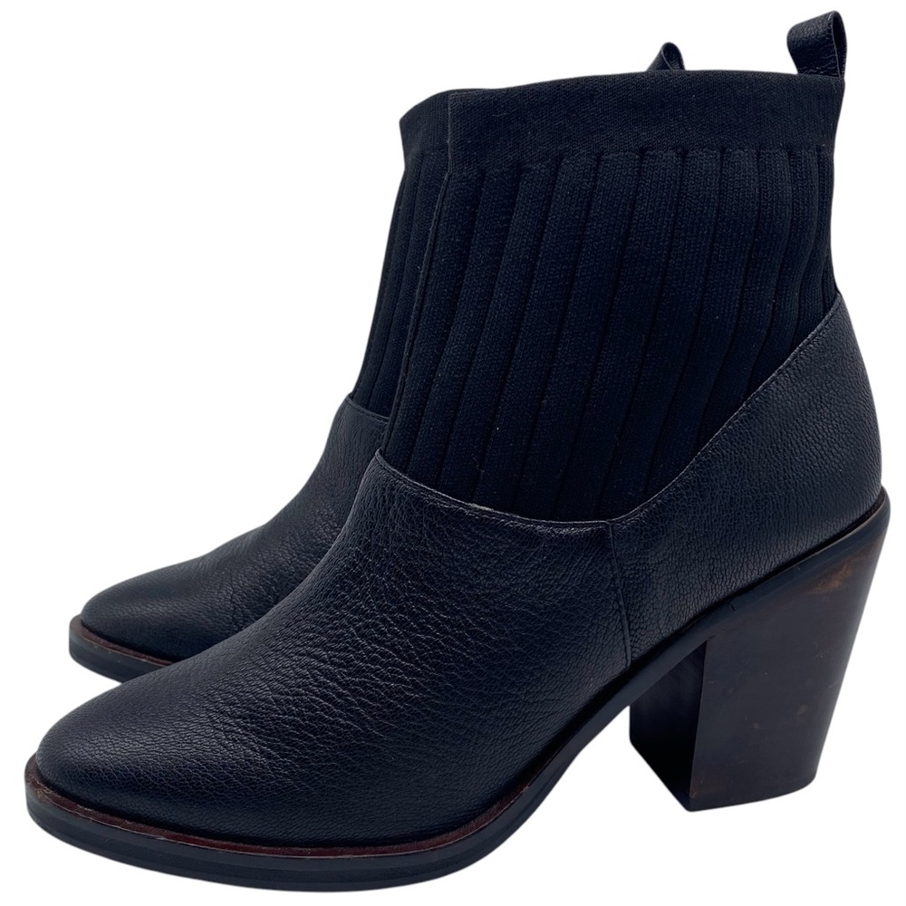 Kelsi Dagger KDB Womens Shoes Leather Booties Sz 8.5 Black Heeled Ankle Stretch